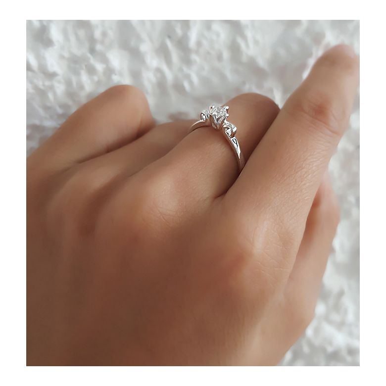 Solitaire Diamant Griffe Weston - Bague Fiancaille en Platine | Gemperles - 4