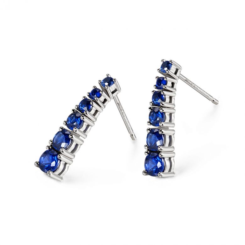 Boucle oreille Montecristo blue - Saphir, or blanc - 3