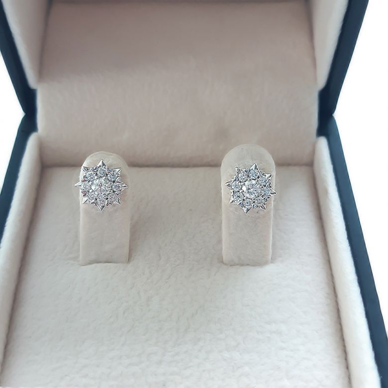 Boucles d'oreilles meravigliosa. Or blanc, diamants 0.26ct - 5