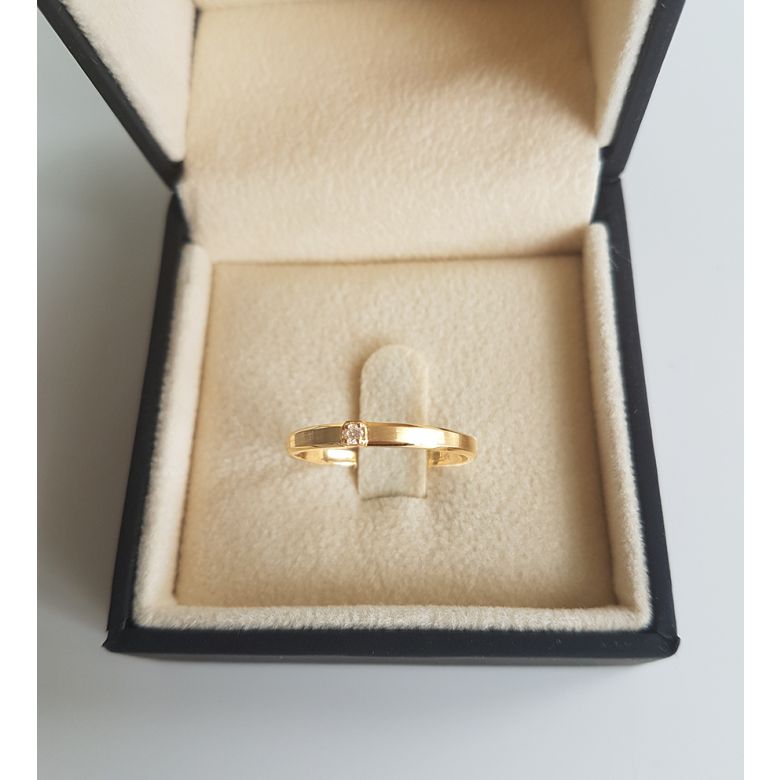 Alliance mariage originale - Alliance Femme - Or jaune - Diamant - 3