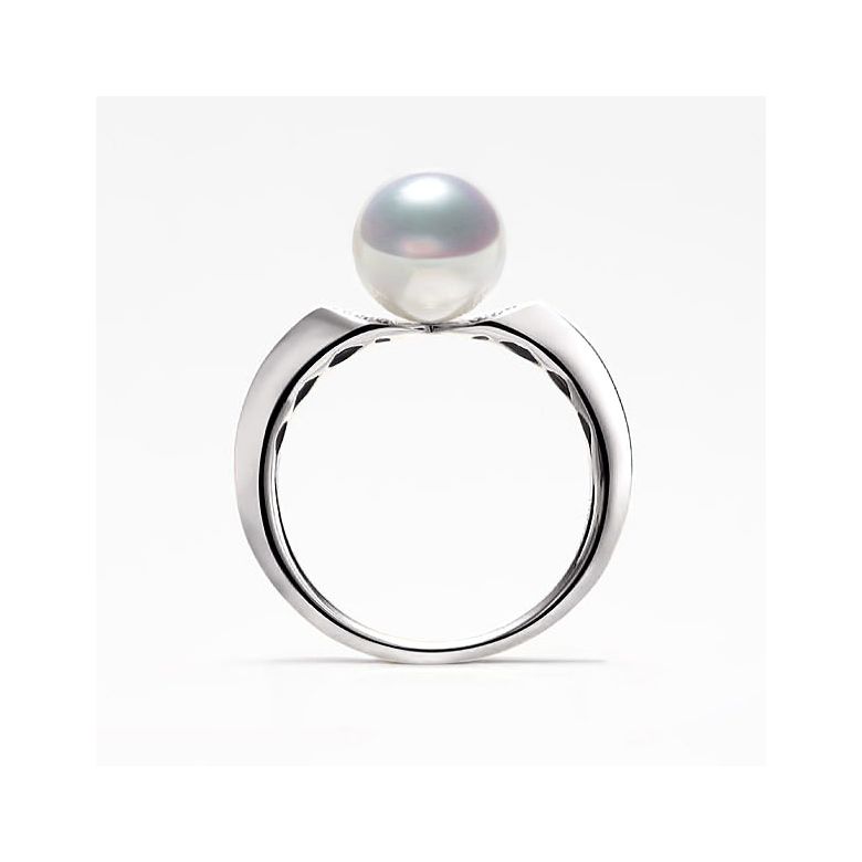 Bague Tsuguka - Or blanc, perle Akoya, diamant | Tsuguka - 4