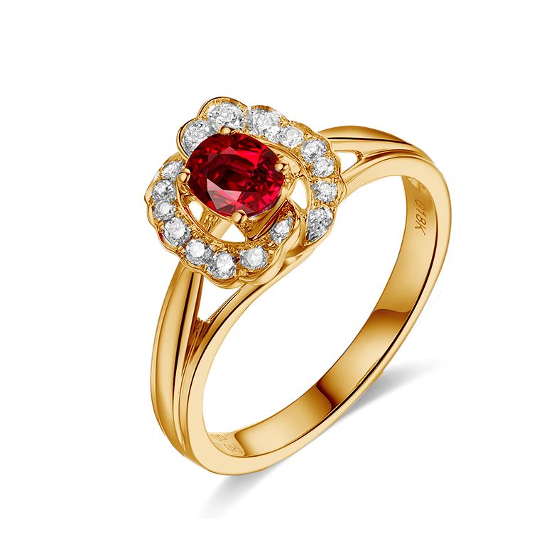Bague Fiancaille Rubis Or Jaune Mulan - 1