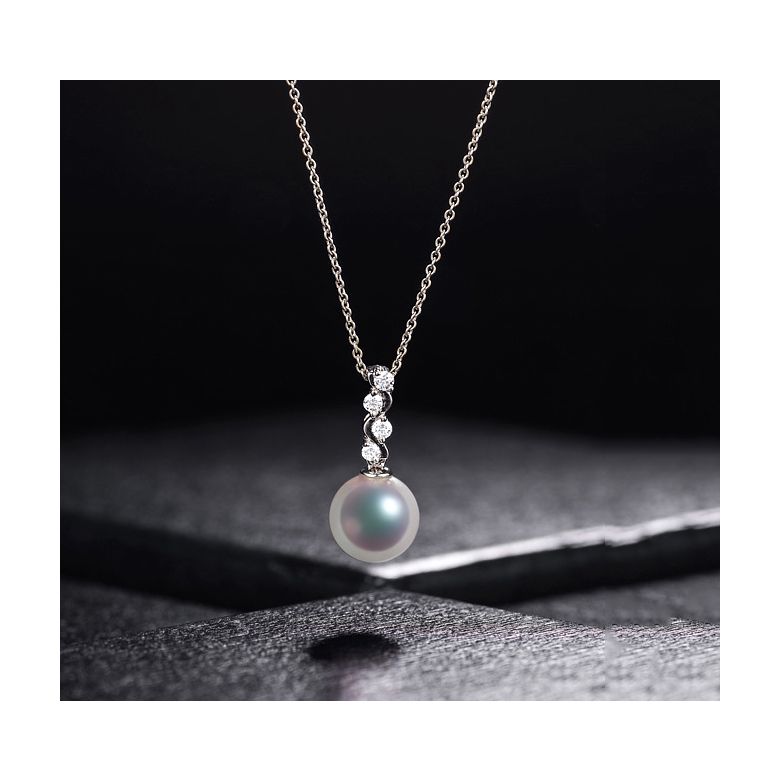 Pendentif et Boucles. Or blanc, Perles. Mya et la danse du serpent - 2