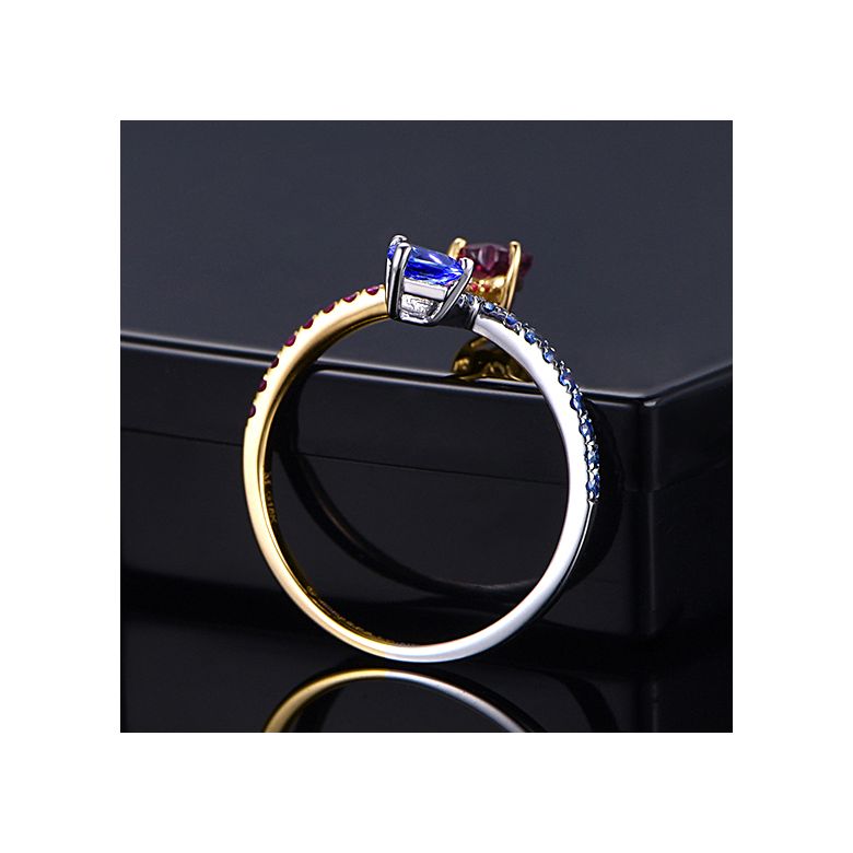 Bague Univers parallèles. Or blanc, jaune et pierres précieuses - 5