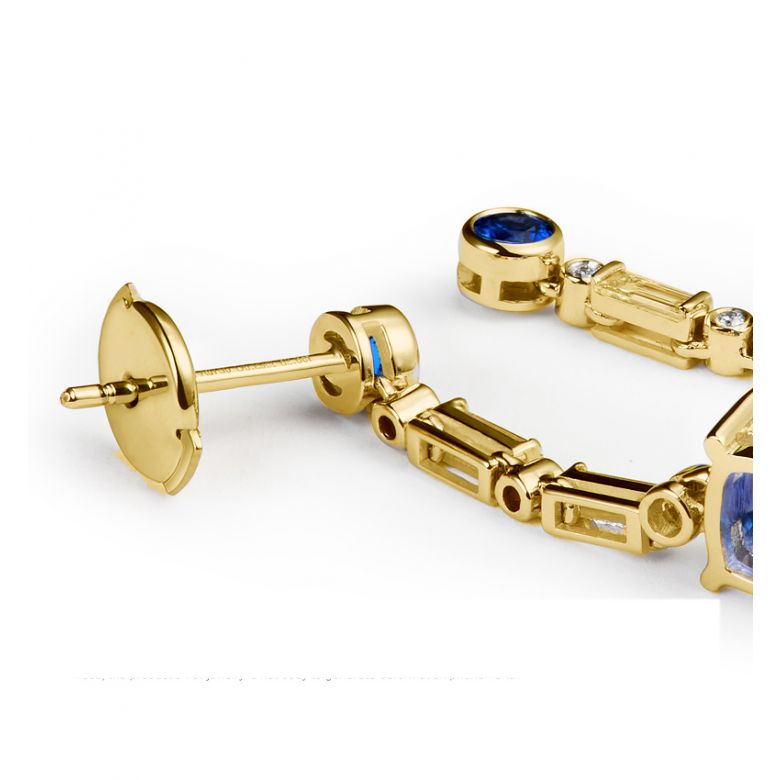Boucle d oreille Élisabeth Ière - Saphir, diamant & Or jaune - 5