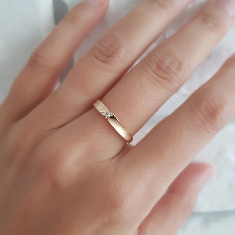 Alliance originale or blanc - Alliance Femme - Diamant - 6