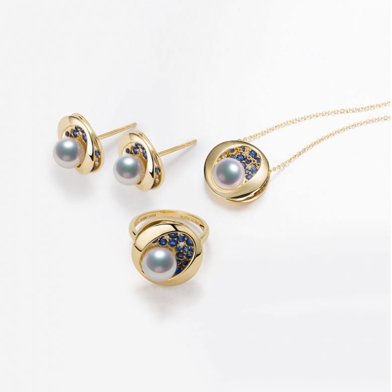 Bague Seiza Constellation I Perle Akoya, saphir, diamant I Or jaune - 5