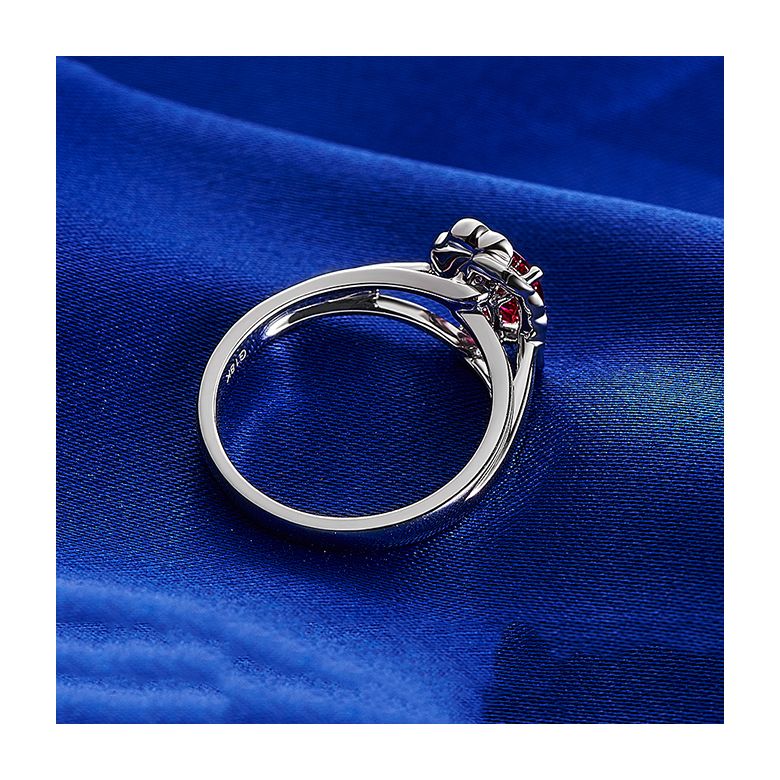 Bague Fiancaille Rubis Or Blanc Mulan - 8