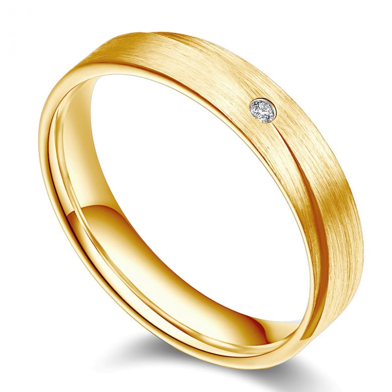Alliance Sillage Amoureux Homme - Or Jaune, Diamants | Gemperles - 1