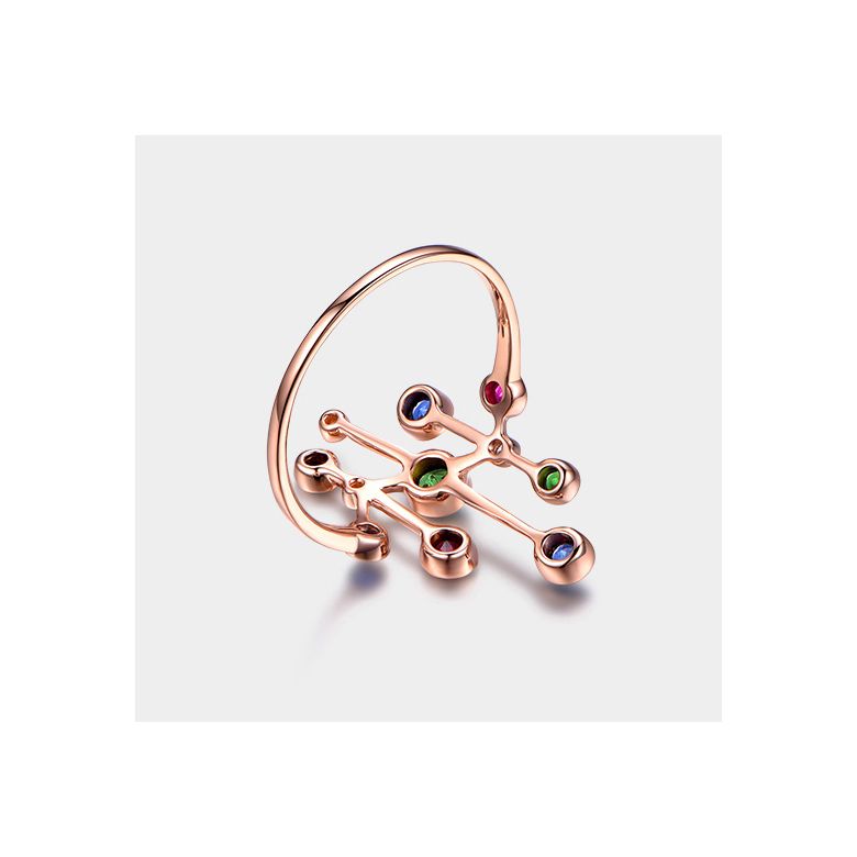 Bague Or rose, pierres précieuses. Gouttes d'amour - 11
