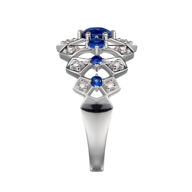 Bague Santa maria novella - Or blanc, saphir bleu & diamant - 6