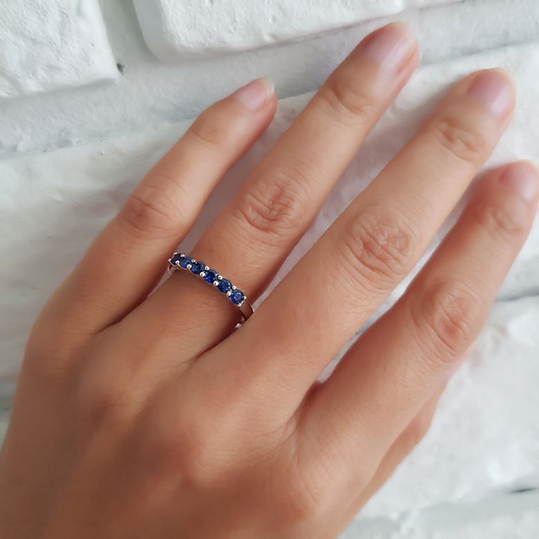 Bague saphir - Sophistiquée et Glamour - Or blanc - 7