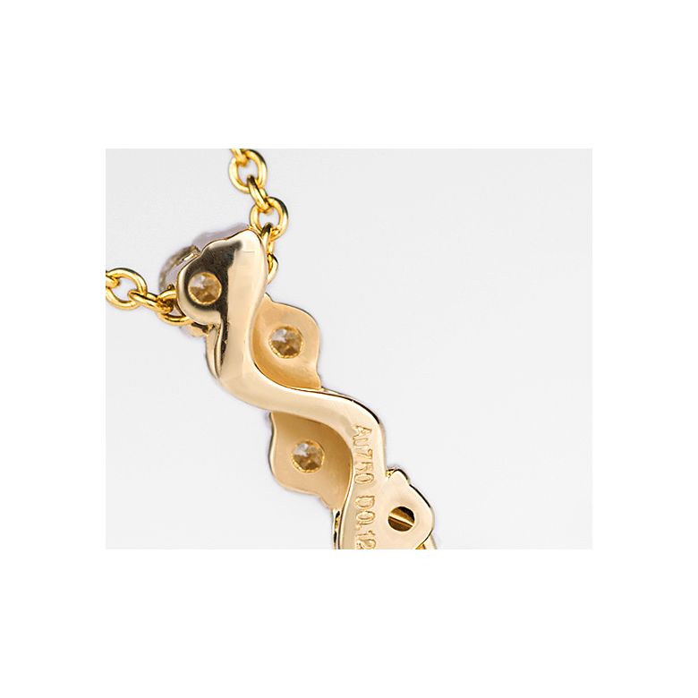 Pendentif danse du serpent. Perle Akoya, Or jaune, diamants. - 4