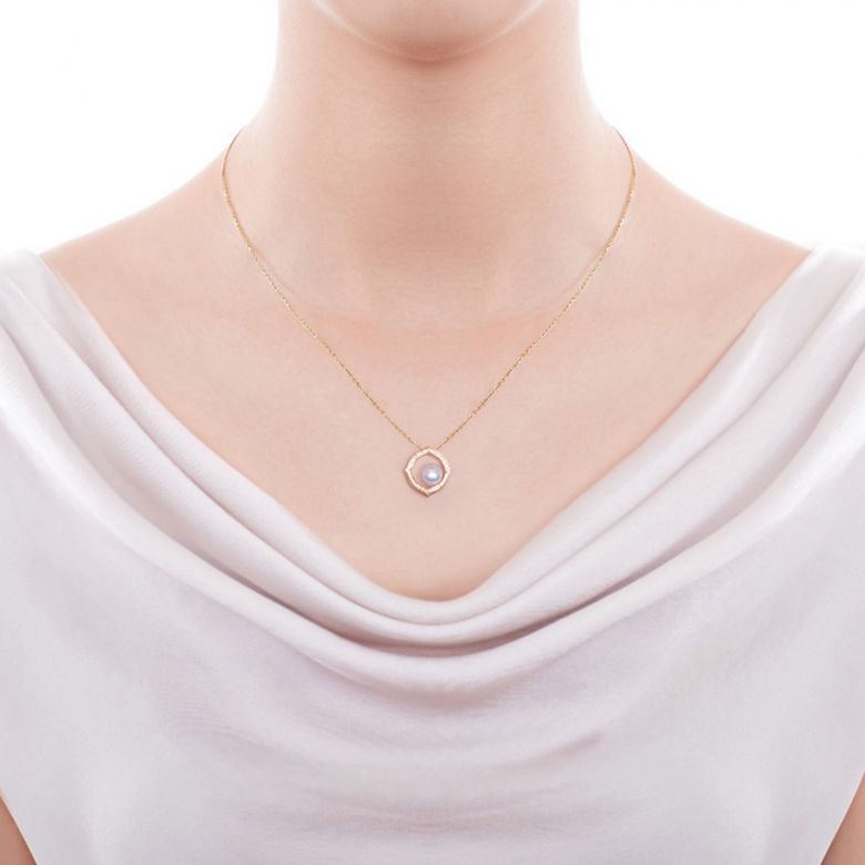 Pendentif or jaune perle culture Akoya, Diamant - Coco Chanel - 2