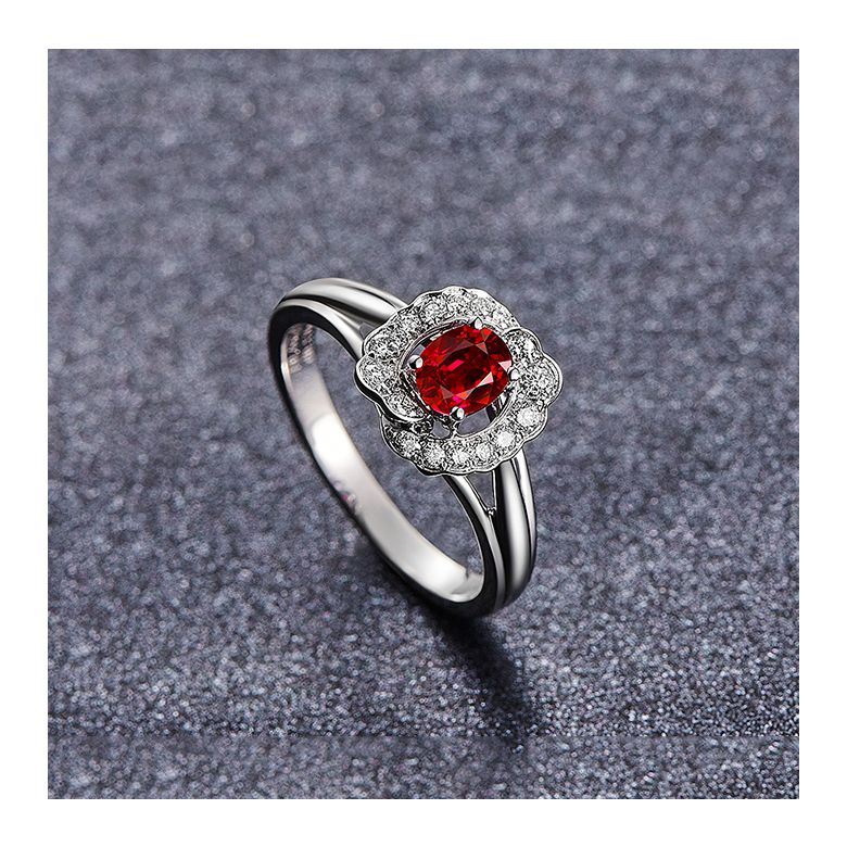 Bague Fiancaille Rubis Or Blanc Mulan - 5
