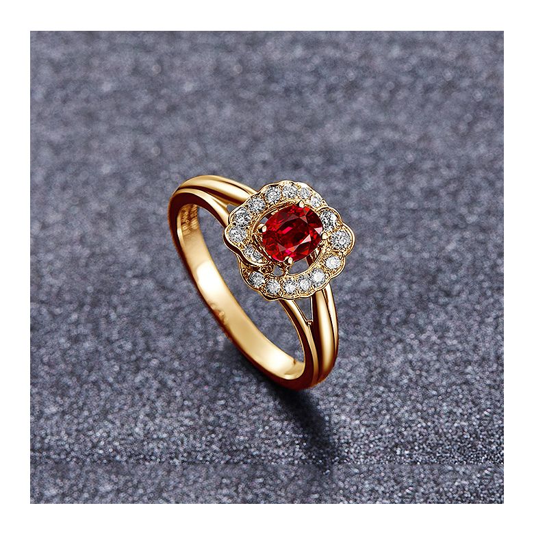 Bague Fiancaille Rubis Or Jaune Mulan - 5