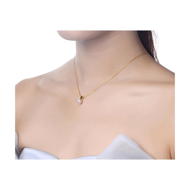 Pendentif perle Akoya. Or jaune, diamants et Péridot - 4