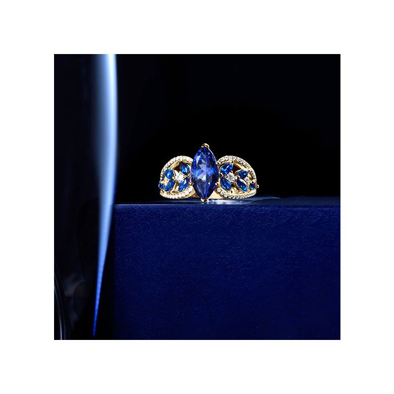 Bague Mère Nature - Saphir bleu - Or jaune, diamant - 5