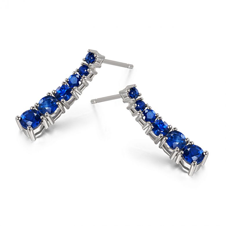 Boucle oreille Montecristo blue - Saphir, or blanc - 5