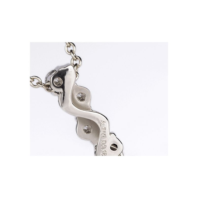 Pendentif danse du serpent. Perle Akoya, Or blanc, diamants. - 7