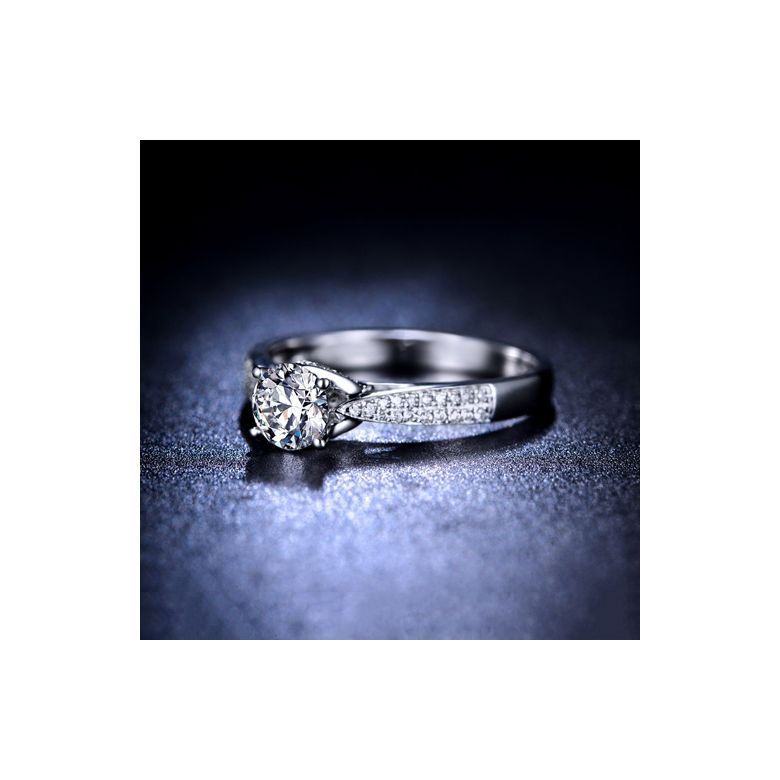 Bague de Fiancaille Lafayette - Solitaire épaulé Or Blanc, Diamant | Gemperles - 5
