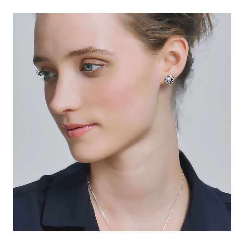 Boucle oreille perle Akoya I Constellation saphir diamant I Seiza - 5