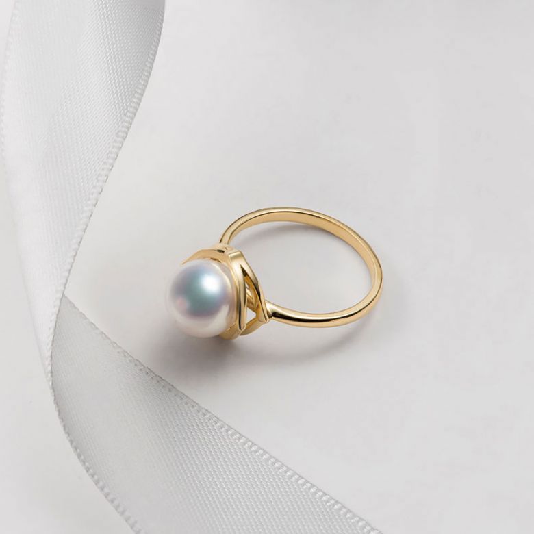 Bague perle de culture - Perle Akoya Japon - Or jaune - Coco Chanel - 6