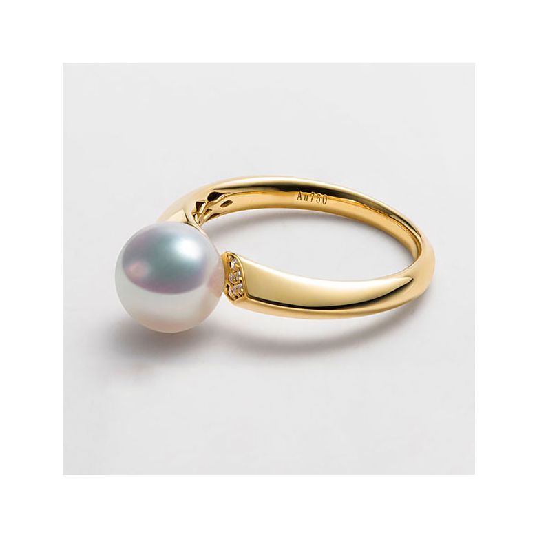 Bague Tsuguka - Or jaune, perle Akoya, diamant | Tsuguka - 5