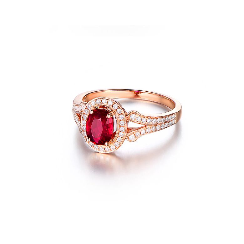 Bague Mogok, rubis de Birmanie.  Or rose et diamants | Mogok - 10