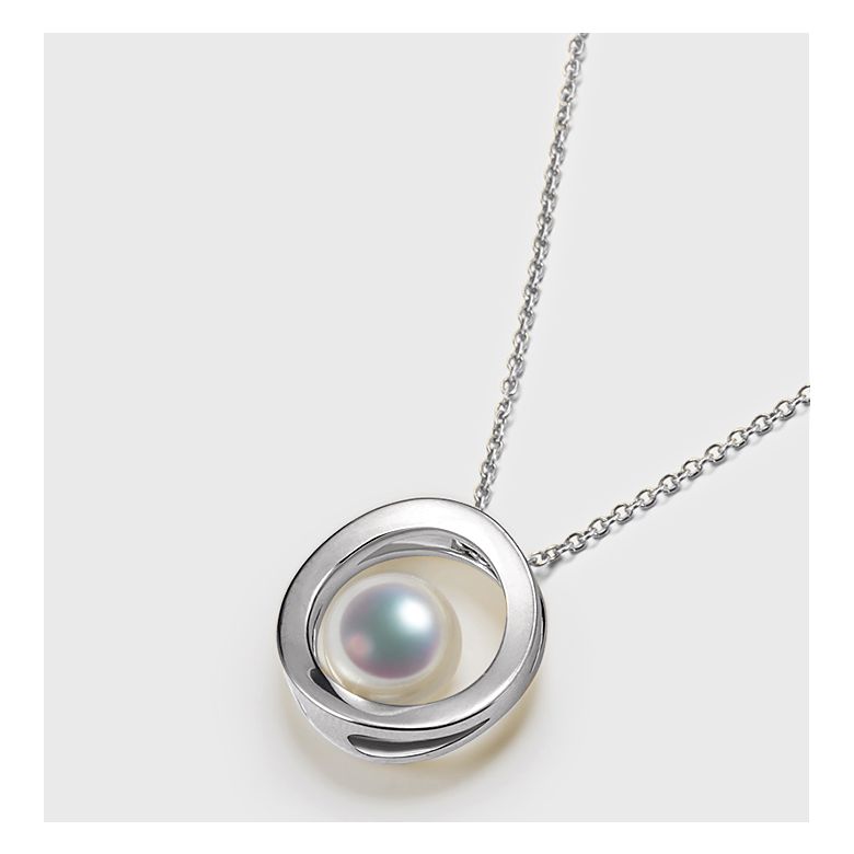 Pendentif perle Akoya - Himiko - Perle du Japon, Or blanc - 6