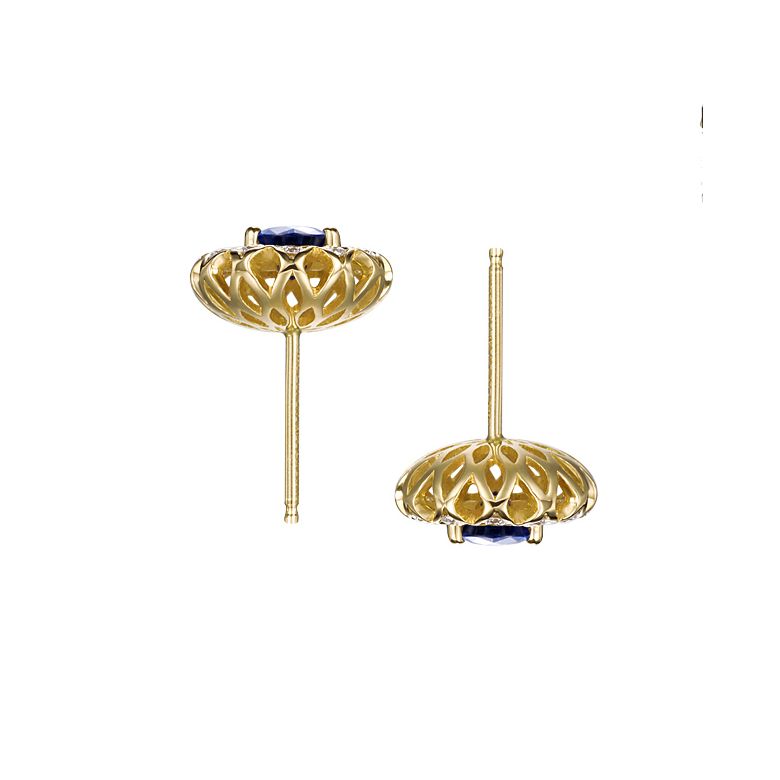 Boucle d oreille bleu de Médicis - Saphir, or jaune, diamant - 8