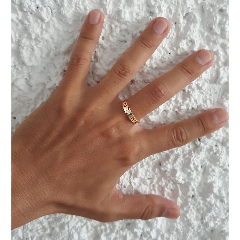 Mon alliance de mariage - Alliance originale or jaune, diamant - Homme - 5