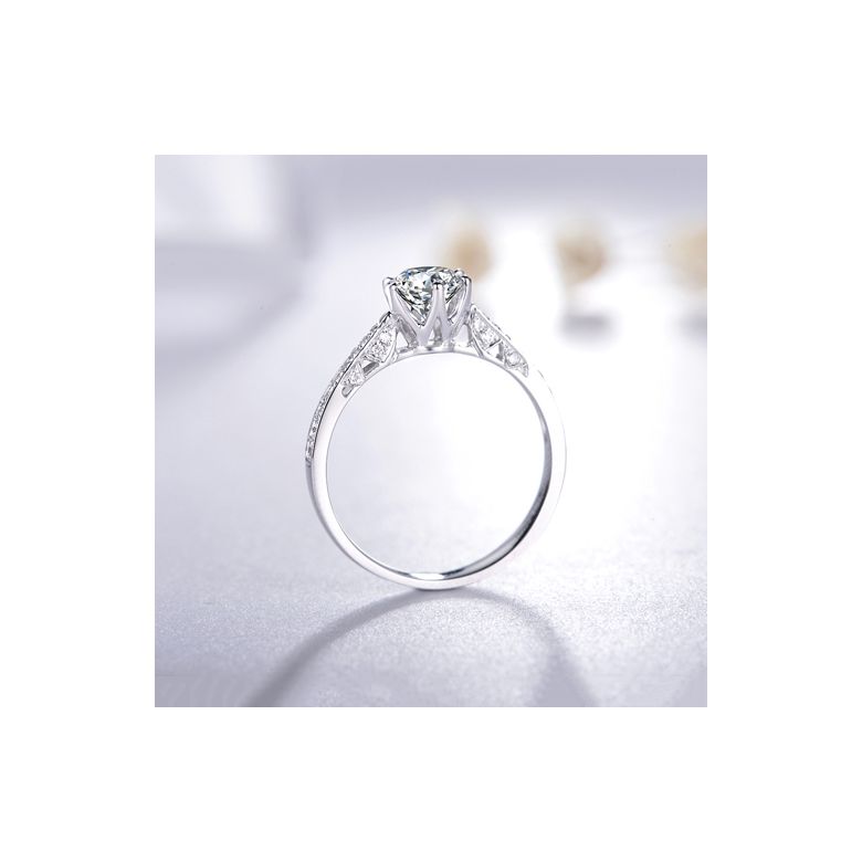 Bague de fiancailles - Diamant solitaire accompagné Or blanc - Koh-I-Noor - 5