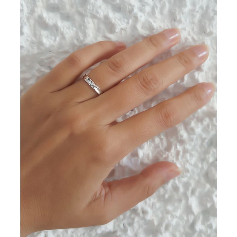 Alliance Femme. Platine. Diamants 0.029ct - 2