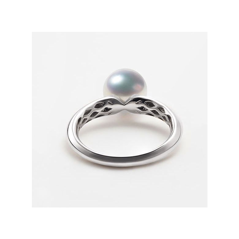 Bague Tsuguka - Or blanc, perle Akoya, diamant | Tsuguka - 5