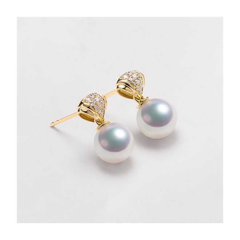 Pendant d'oreille - Perle Akoya or jaune - Sarah Bernhardt  - 7
