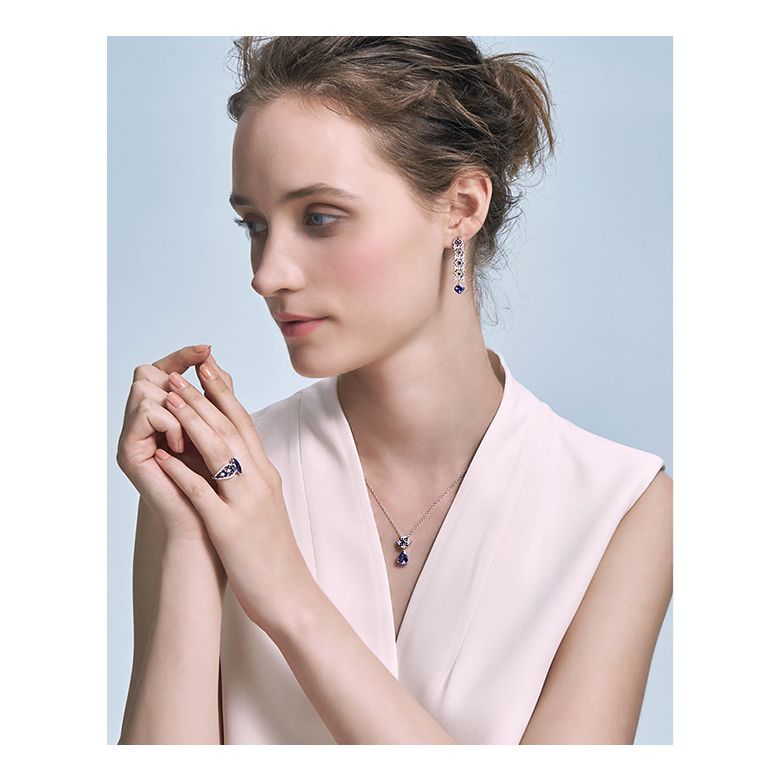 Bague Mère Nature - Saphir bleu - Or blanc, diamant - 5