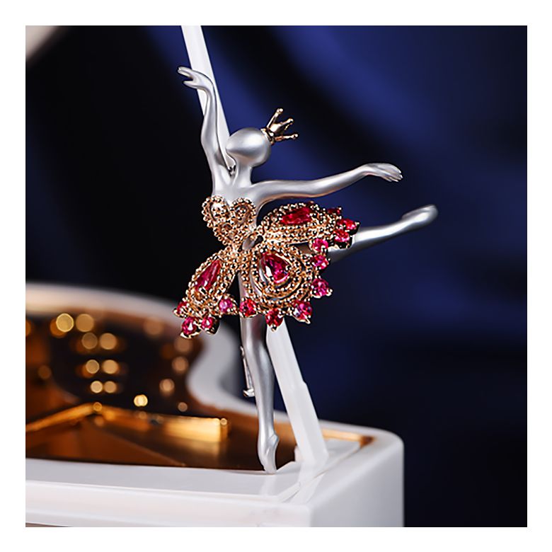 Pendentif Princesse Ballerina - Broche Or blanc - Rubis - 7