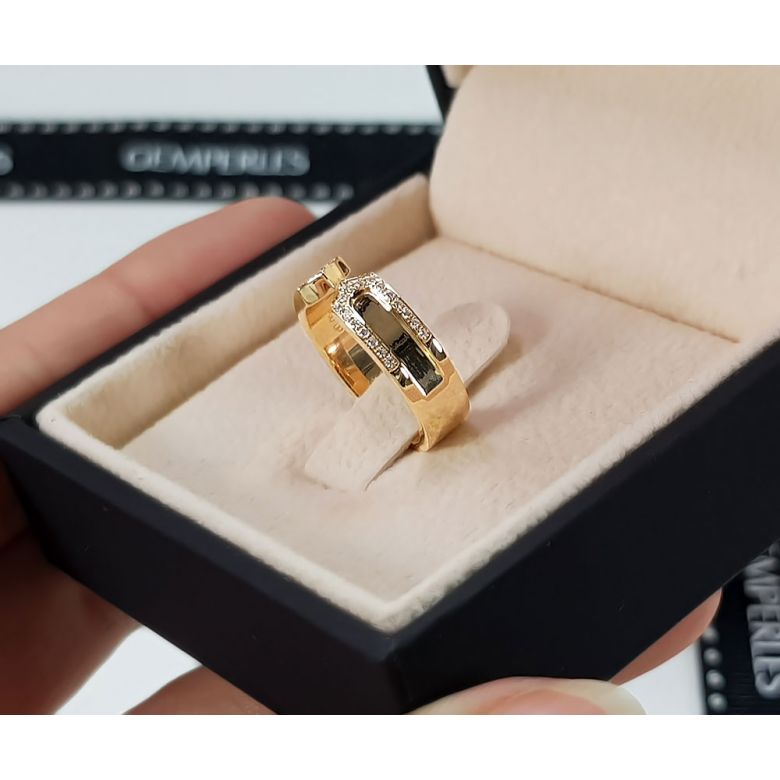 Alliance or jaune originale - Anneau discontinu pour Elle - Diamants | Otsara - 6