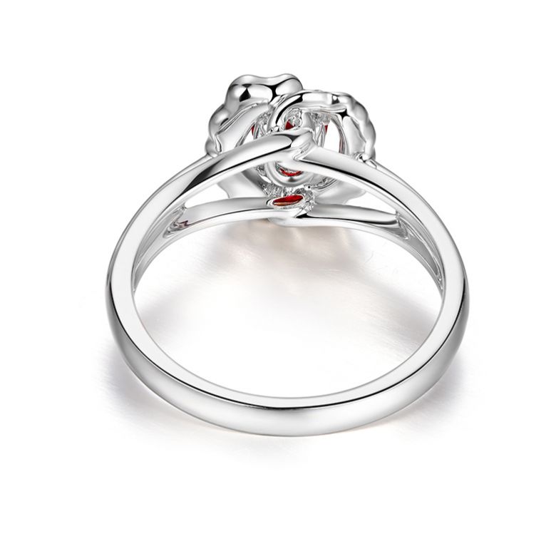 Bague Fiancaille Rubis Or Blanc Mulan - 4