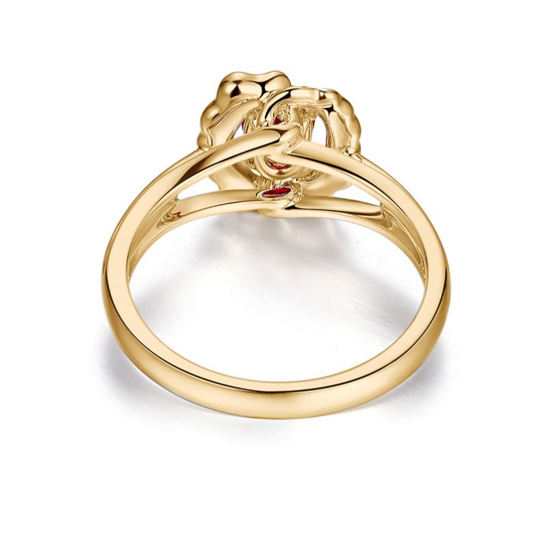 Bague Fiancaille Rubis Or Jaune Mulan - 4