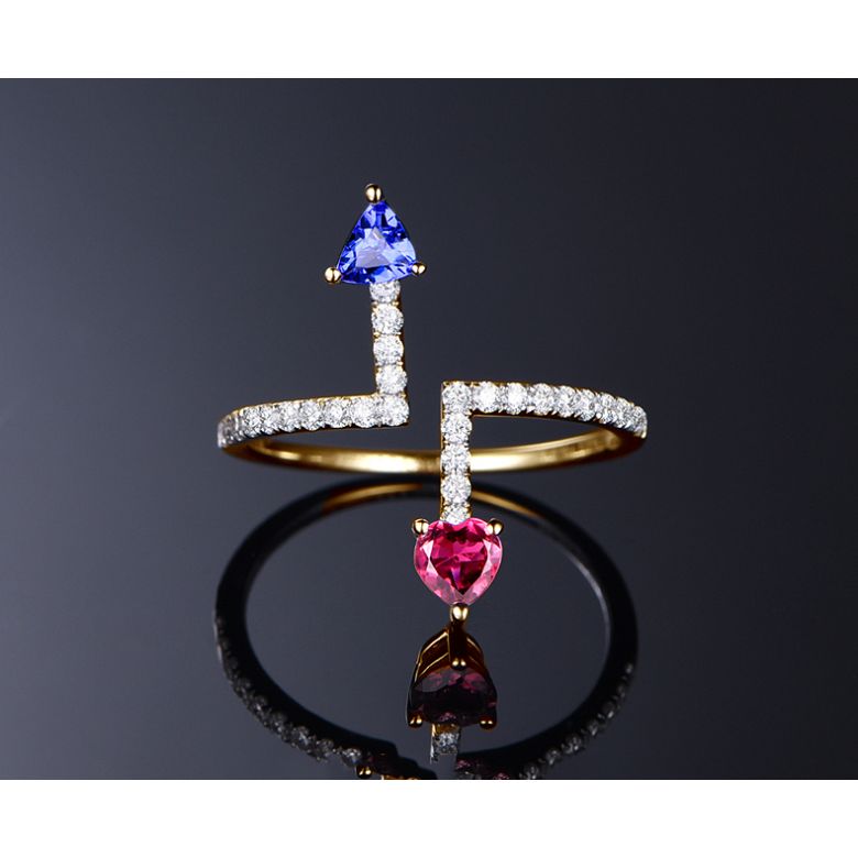 Bague Autre moi Or jaune. Diamants, Saphirs - 2