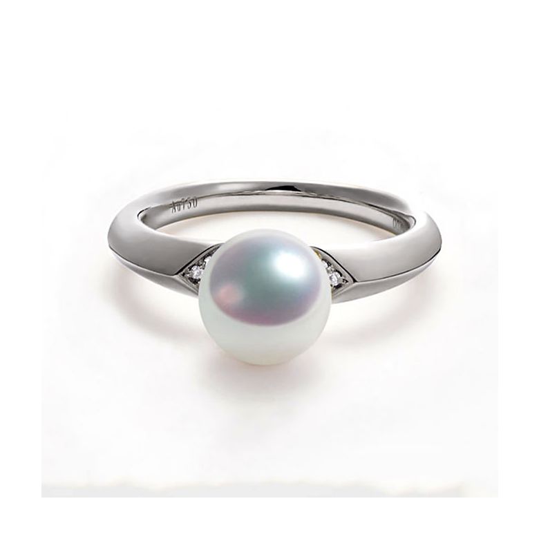 Bague Tsuguka - Or blanc, perle Akoya, diamant | Tsuguka - 3