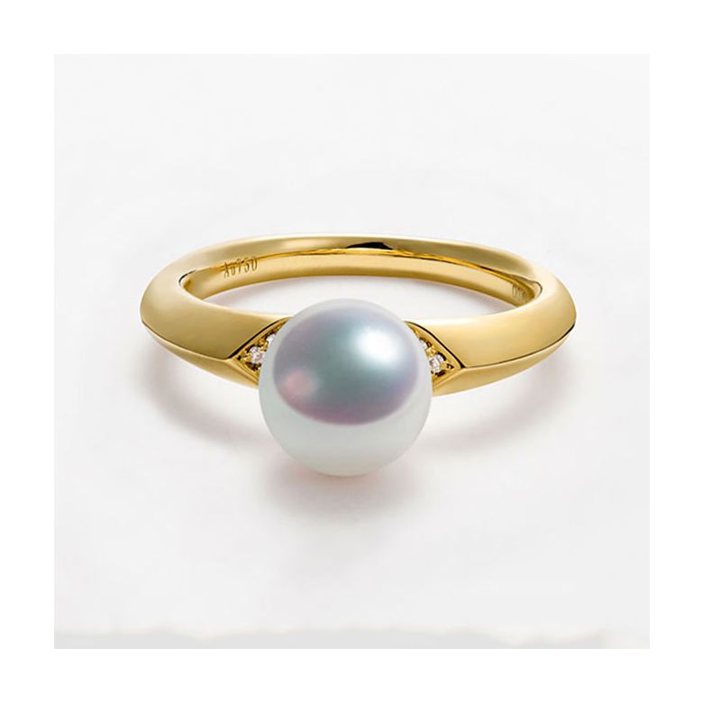 Bague Tsuguka - Or jaune, perle Akoya, diamant | Tsuguka - 3