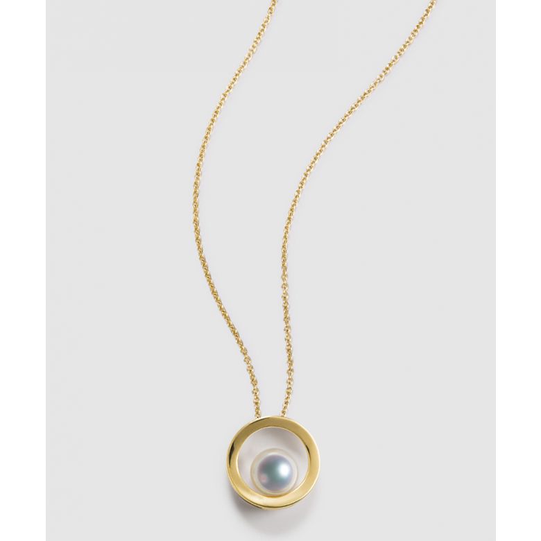 Pendentif et Boucles Himiko. Perles Akoya, Or jaune, diamants - 4