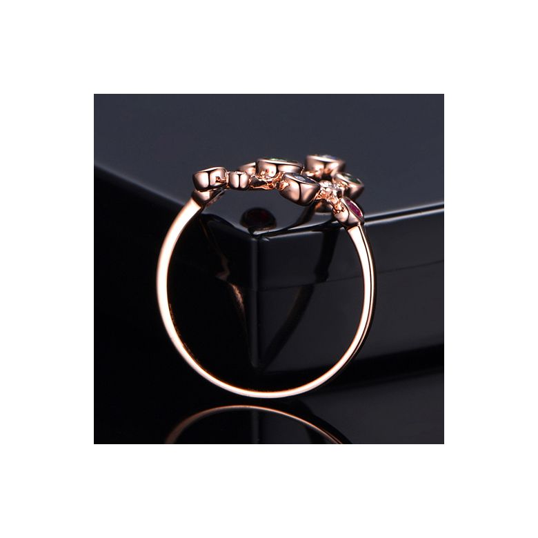 Bague Or rose, pierres précieuses. Gouttes d'amour - 6