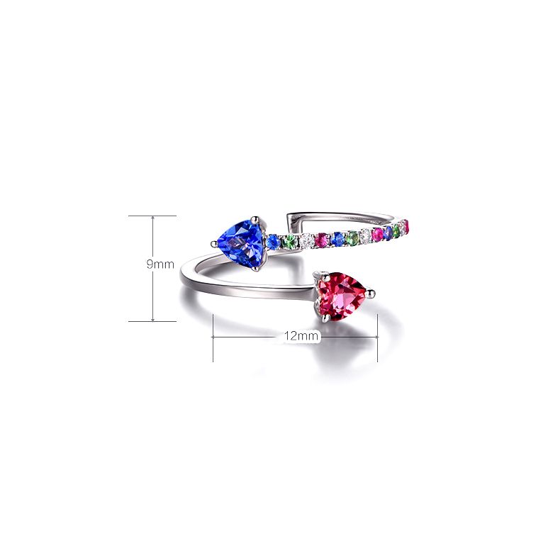 Bague signaux inversés. Or blanc, Saphirs - 7