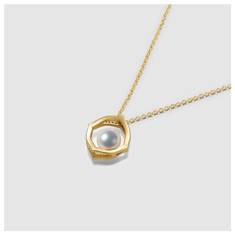 Pendentif or jaune perle culture Akoya, Diamant - Coco Chanel - 5
