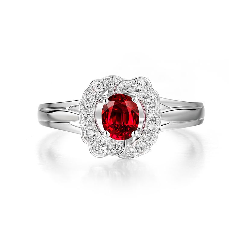 Bague Fiancaille Rubis Or Blanc Mulan - 2