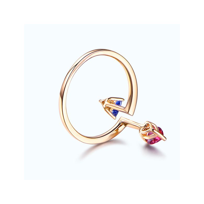 Bague Vice et Versa. Tourmaline, tanzanite. Or jaune - 6